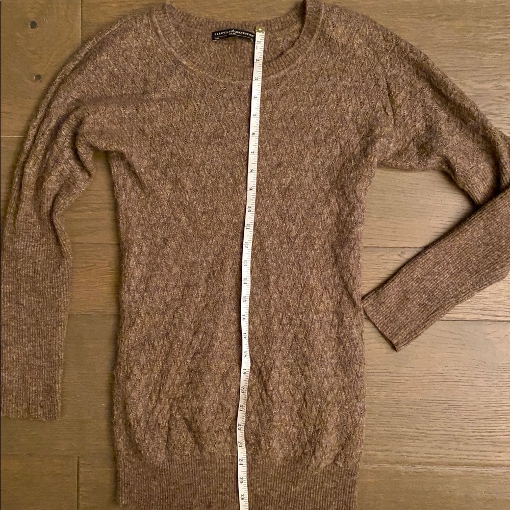 Brown Alpaca wool sweater tunic dress